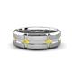 1 - Adam 7.50 mm Kite Set Evenly Spaced Princess Cut Yellow Sapphire Mens Wedding band 