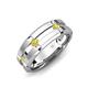 3 - Adam 7.50 mm Kite Set Evenly Spaced Princess Cut Yellow Sapphire Mens Wedding band 