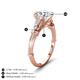 4 - Iyana 2.18 ctw IGI Certified Lab Grown Diamond (8.00 mm) accented Natural Diamonds Engagement Ring 