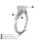 4 - Iyana 2.18 ctw IGI Certified Lab Grown Diamond (8.00 mm) accented Natural Diamonds Engagement Ring 