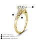 4 - Iyana 2.18 ctw IGI Certified Lab Grown Diamond (8.00 mm) accented Natural Diamonds Engagement Ring 