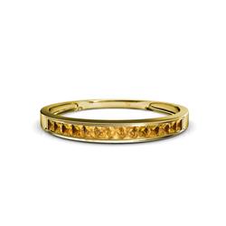 Aqilia Princess Cut Citrine Stone Wedding Band Princess Cut Citrine ctw Stone Channel Set Womens Wedding Band Stackable K Yellow Gold
