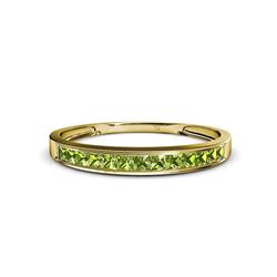 Aqilia Princess Cut Peridot Stone Wedding Band Princess Cut Peridot ctw Stone Channel Set Womens Wedding Band Stackable K Yellow Gold