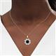2 - Urania 1.75 ctw Blue Sapphire (6.00 mm) and Accented Lab Grown Diamond Halo Floral Pendant 