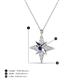 3 - Astra Blue Sapphire With Natural Diamonds Pole Star Pendant 