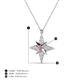 3 - Astra Pink Sapphire With Natural Diamonds Pole Star Pendant 