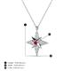 3 - Astra Ruby With Natural Diamonds Pole Star Pendant 