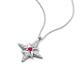 4 - Astra Ruby With Natural Diamonds Pole Star Pendant 