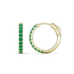 Akira ctw Emerald Huggie Earrings ctw Emerald Huggie Earrings prong setting in K Yellow Gold
