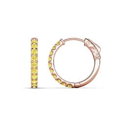 Akira ctw Yellow Sapphire Huggie Earrings ctw Yellow Sapphire Huggie Earrings prong setting in K Rose Gold