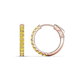 Akira ctw Yellow Diamond Huggie Earrings ctw Yellow Diamond Huggie Earrings prong setting in K Rose Gold