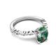 4 - Laila 2.63 ctw Created Alexandrite Oval Shape (9x7 mm) Hidden Halo Engagement Ring 