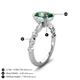 5 - Laila 2.63 ctw Created Alexandrite Oval Shape (9x7 mm) Hidden Halo Engagement Ring 