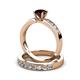 3 - Enya 2.33 ctw Classic Red Garnet (6.50 mm) Accented Lab Grown Diamonds Bridal Set Ring  
