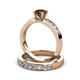 3 - Enya 2.28 ctw Classic Smoky Quartz (6.50 mm) Accented Lab Grown Diamonds Bridal Set Ring  