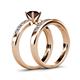4 - Enya 2.33 ctw Classic Red Garnet (6.50 mm) Accented Lab Grown Diamonds Bridal Set Ring  