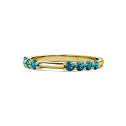 Alicia ctw London Blue Topaz Wedding Band ctw London Blue Topaz Stone Women Wedding Band Using Prong Setting in K Yellow Gold