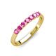 4 - Fiala 2.70 mm Pink Sapphire 7 Stone Wedding Band 