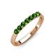 4 - Fiala 2.70 mm Green Garnet 7 Stone Wedding Band 