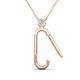 2 - Fahari Lab Grown Diamond Accent Paperclip Charm Holder Pendant Necklace 