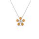 1 - Bloom Citrine and Natural Diamonds Petite Women Flower Pendant Necklace 