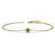 1 - Alys (3.5 mm) Round Emerald Solitaire Station Minimalist Bracelet 