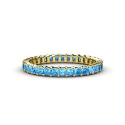 Allie Princess Cut Blue Topaz Eternity Band Princess Cut Blue Topaz Womens Eternity Ring Stackable ctw K Yellow Gold