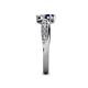 5 - Nicia Blue Sapphire and Diamond with Side Diamonds Bypass Ring 