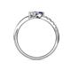 6 - Nicia Blue Sapphire and Diamond with Side Diamonds Bypass Ring 