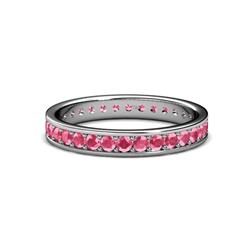 Livia Pink Tourmaline Eternity Band Pink Tourmaline Womens Eternity Ring Stackable ctw K White Gold