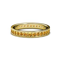 Livia Citrine Eternity Band Citrine Channel with Prong Set Womens Eternity Ring Stackable ctw K Yellow Gold