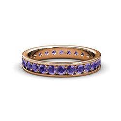 Livia Iolite Eternity Band Iolite Channel with Prong Set Womens Eternity Ring Stackable ctw K Rose Gold