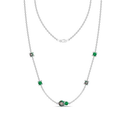 Linea ctw Created Alexandrite and Emerald Women Station Necklace