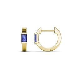 Nikki ctw Emerald Shape Iolite x Women Huggie Earrings ctw Emerald Shape Iolite x Women Huggie Earrings set using Channel setting in K Yellow Gold