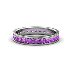 Livia Amethyst Eternity Band Amethyst Channel with Prong Set Womens Eternity Ring Stackable ctw K White Gold