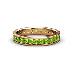 Livia Peridot Eternity Band Peridot Channel with Prong Set Womens Eternity Ring Stackable ctw K Rose Gold