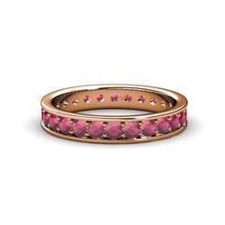Livia Rhodolite Garnet Eternity Band Rhodolite Garnet Womens Eternity Ring Stackable ctw K Rose Gold