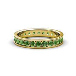 Livia Green Garnet Eternity Band Green Garnet Womens Eternity Ring Stackable ctw K Yellow Gold