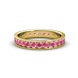 Livia Pink Tourmaline Eternity Band Pink Tourmaline Womens Eternity Ring Stackable ctw K Yellow Gold