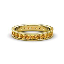 Livia Citrine Eternity Band Citrine Channel with Prong Set Womens Eternity Ring Stackable ctw K Yellow Gold