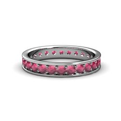 Livia Rhodolite Garnet Eternity Band Rhodolite Garnet Womens Eternity Ring Stackable ctw K White Gold