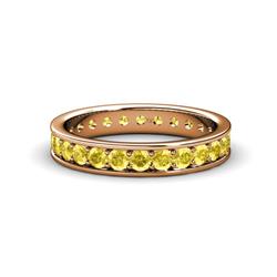 Livia Yellow Sapphire Eternity Band Yellow Sapphire Womens Eternity Ring Stackable ctw K Rose Gold