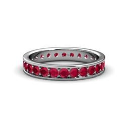 Livia Ruby Eternity Band Ruby Channel with Prong Set Womens Eternity Ring Stackable ctw K White Gold
