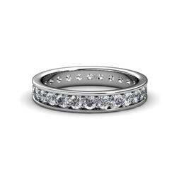 Livia Diamond Eternity Band Diamond Channel with Prong Set Womens Eternity Ring Stackable ctw Platinum