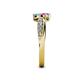 5 - Nicia Pink Sapphire and Blue Topaz with Side Diamonds Bypass Ring 