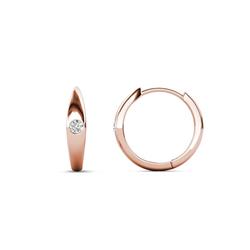 Anissa Lab Grown Diamond Dome Women Huggie Earrings ctw Lab Grown Diamond Dome Women Huggie Earrings bezel set in K Rose Gold