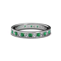 Livia Emerald and Diamond Eternity Band Emerald and Diamond Womens Eternity Ring Stackable ctw K White Gold