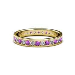 Livia Amethyst and Diamond Eternity Band Amethyst and Diamond Womens Eternity Ring Stackable ctw K Yellow Gold