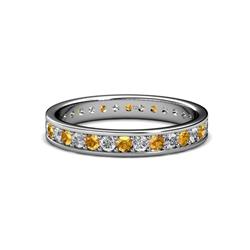 Livia Citrine and Diamond Eternity Band Citrine and Diamond Womens Eternity Ring Stackable ctw K White Gold