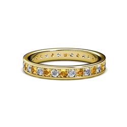 Livia Citrine and Diamond Eternity Band Citrine and Diamond Womens Eternity Ring Stackable ctw K Yellow Gold